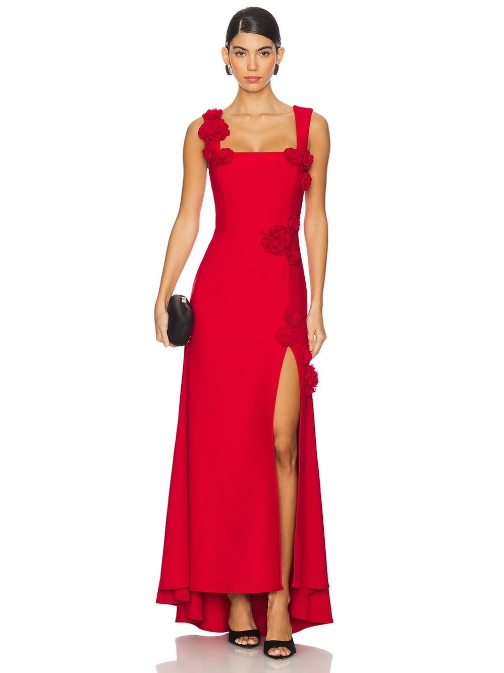 Elliatt Evanora Floral Gown in Red M